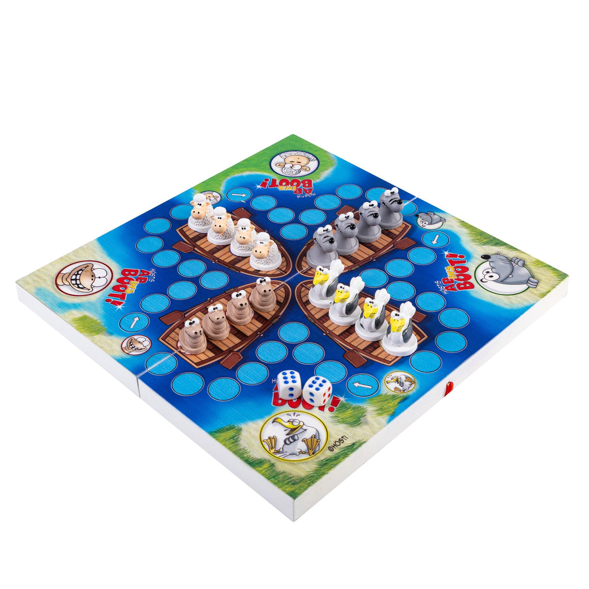 Hösti board game fun race for all ages, board game, game board as wooden box