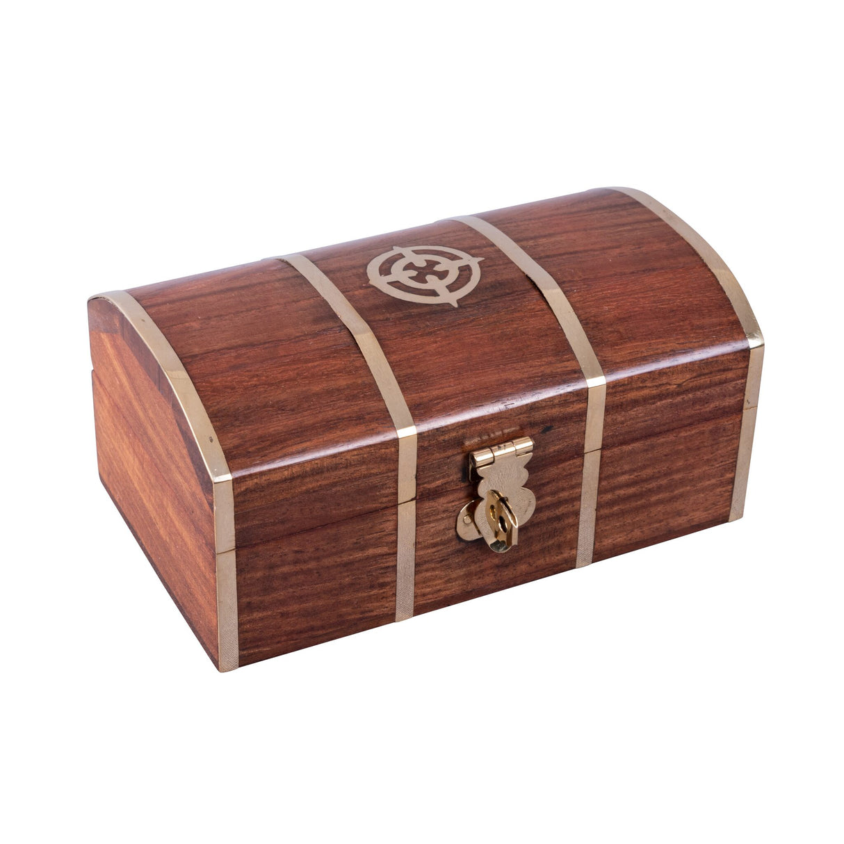 Decorative treasure chest wooden box for money gifts, maritime money box, ideal for little pirates and buccaneers - 14 - 18 cm