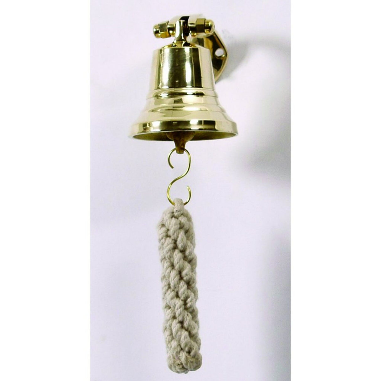 Schiffsglocke Messing, Ø 5 cm, inklusive Halter und Bändsel, Glocke für Yachten, kompakte Größe für kleine Schiffe