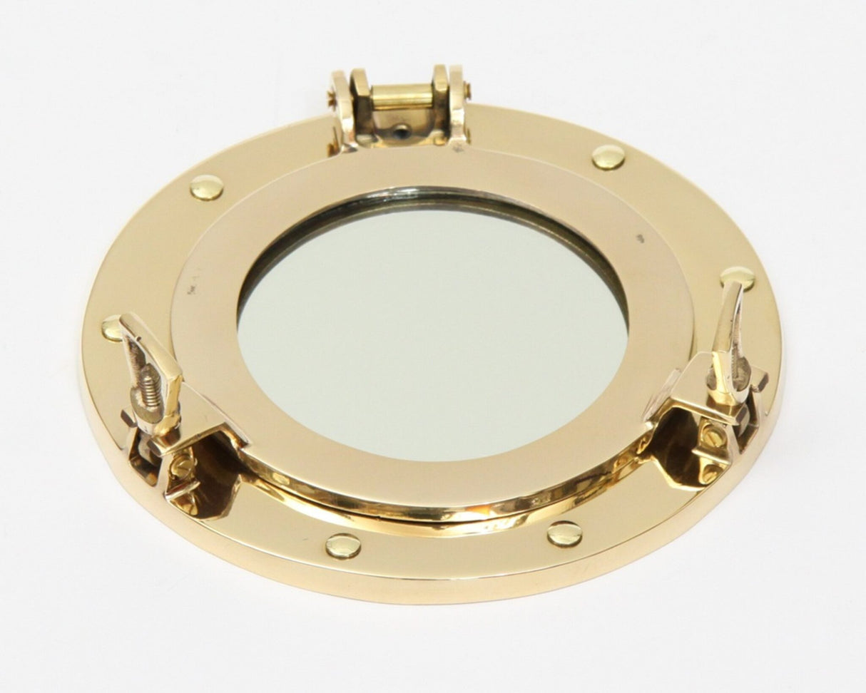 Porthole mirror brass elegant design, mirror accessory for sailing enthusiasts - 20 - 30 cm