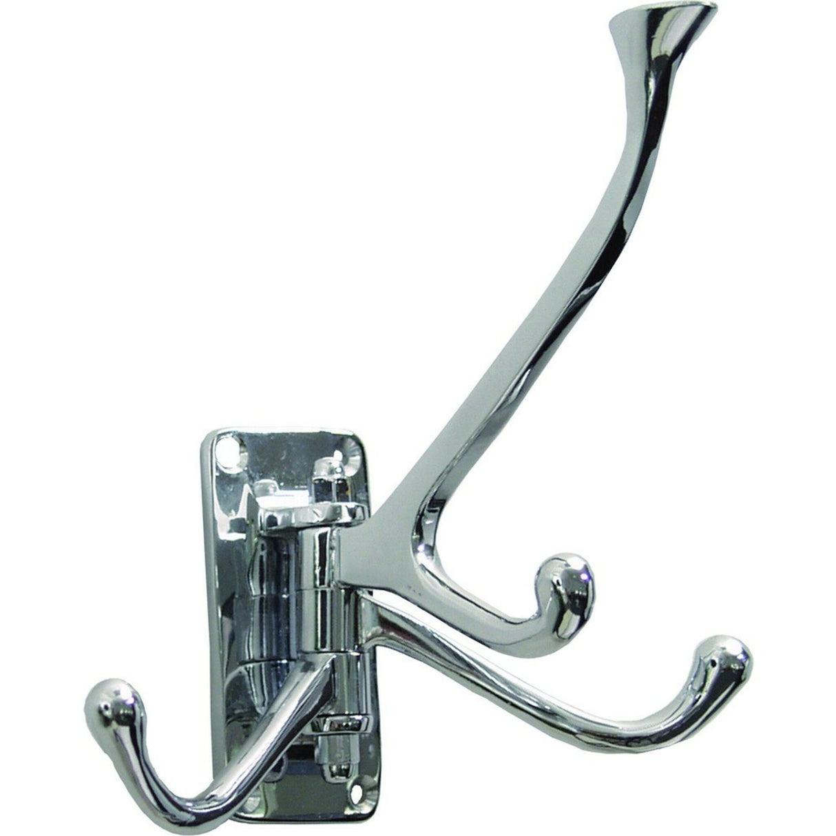Kleiderhaken schwenkbar aus poliertem Messing oder Chrom, Wandhaken mit klassischem Design - 3-fach oder 4-fach (Optional mit Messing oder Chrom)