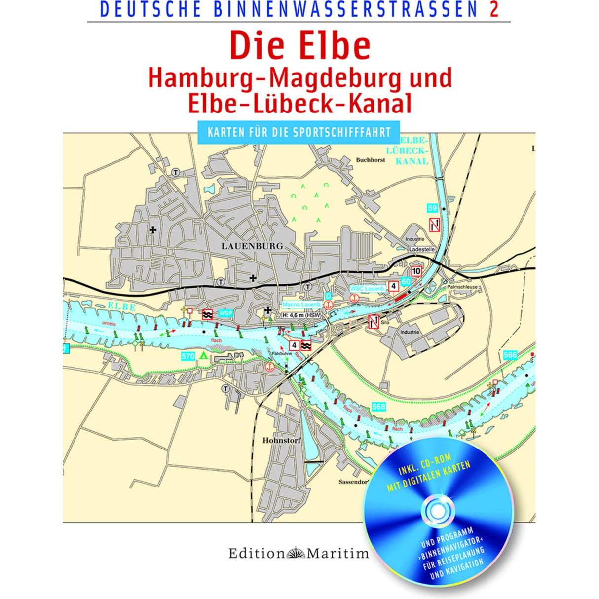 Delius Klasing Kartenwerk Elbe & Elbe-Lübeck-Kanal, Wasserstraßen Navigationskarten, inkl. GPS-Software & CD-ROM