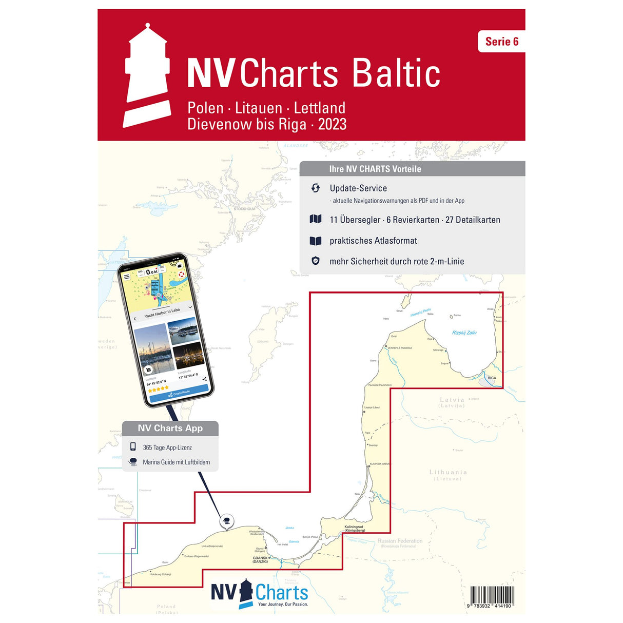 NV Kombipack Atlas, Seekarten Ostsee Polen-Litauen-Lettland, inklusive Hafenpläne und Durchfahrtshöhen