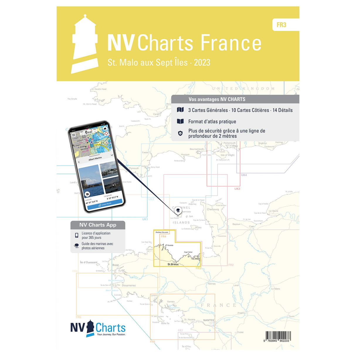 NV Atlas Seekarten Frankreich St. Malo bis Sept Îles, Kartenmaterial Wassersport, inkl. Hafenpläne und Gezeitendetails