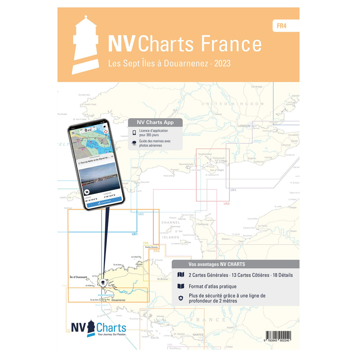 NV Atlas Seekarten Frankreich verschiedene Maßstäbe, Navigationskarten, inkl. Hafenpläne & Gezeiten-Infos