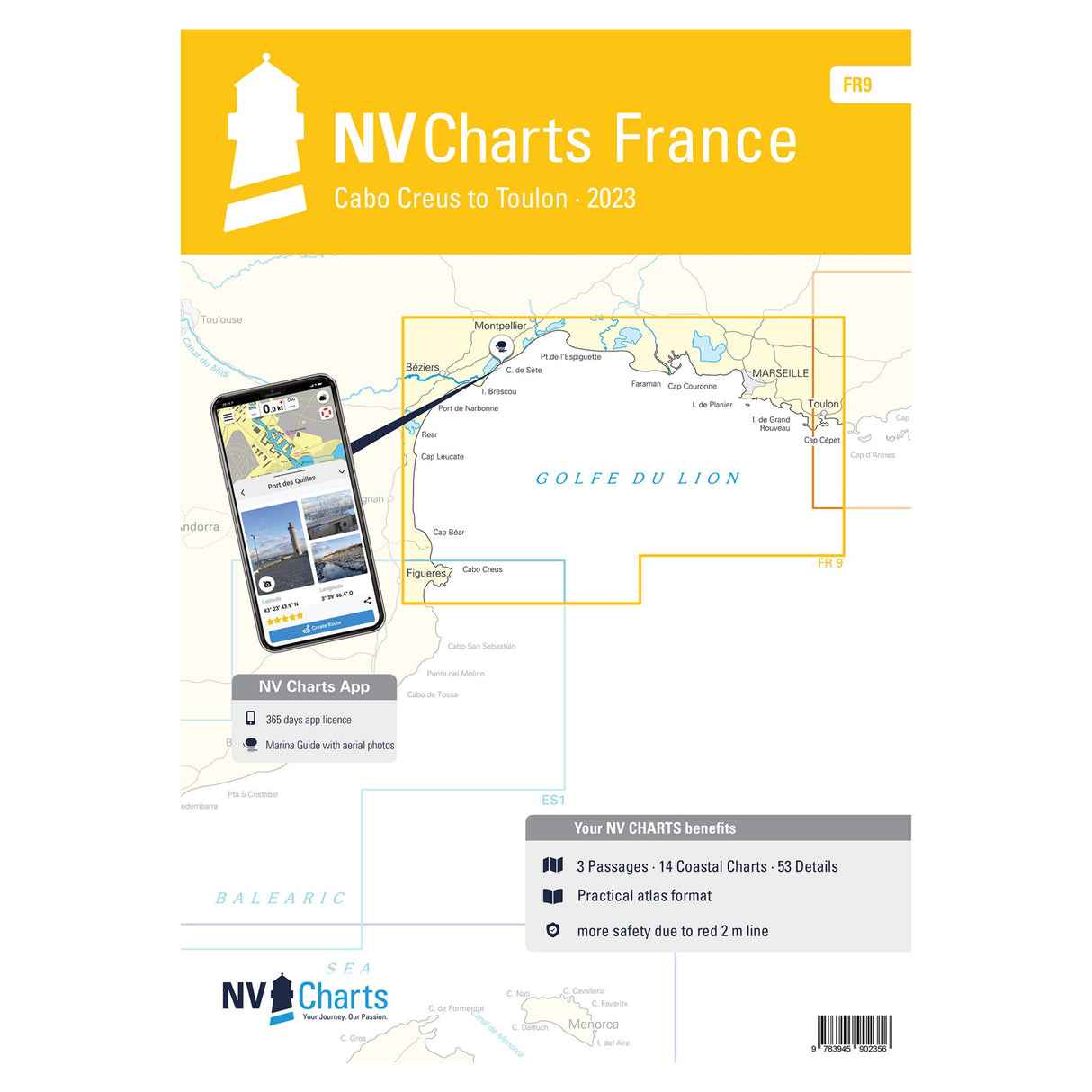 NV Verlag nautical chart set France, navigation charts Mediterranean, digital chart option