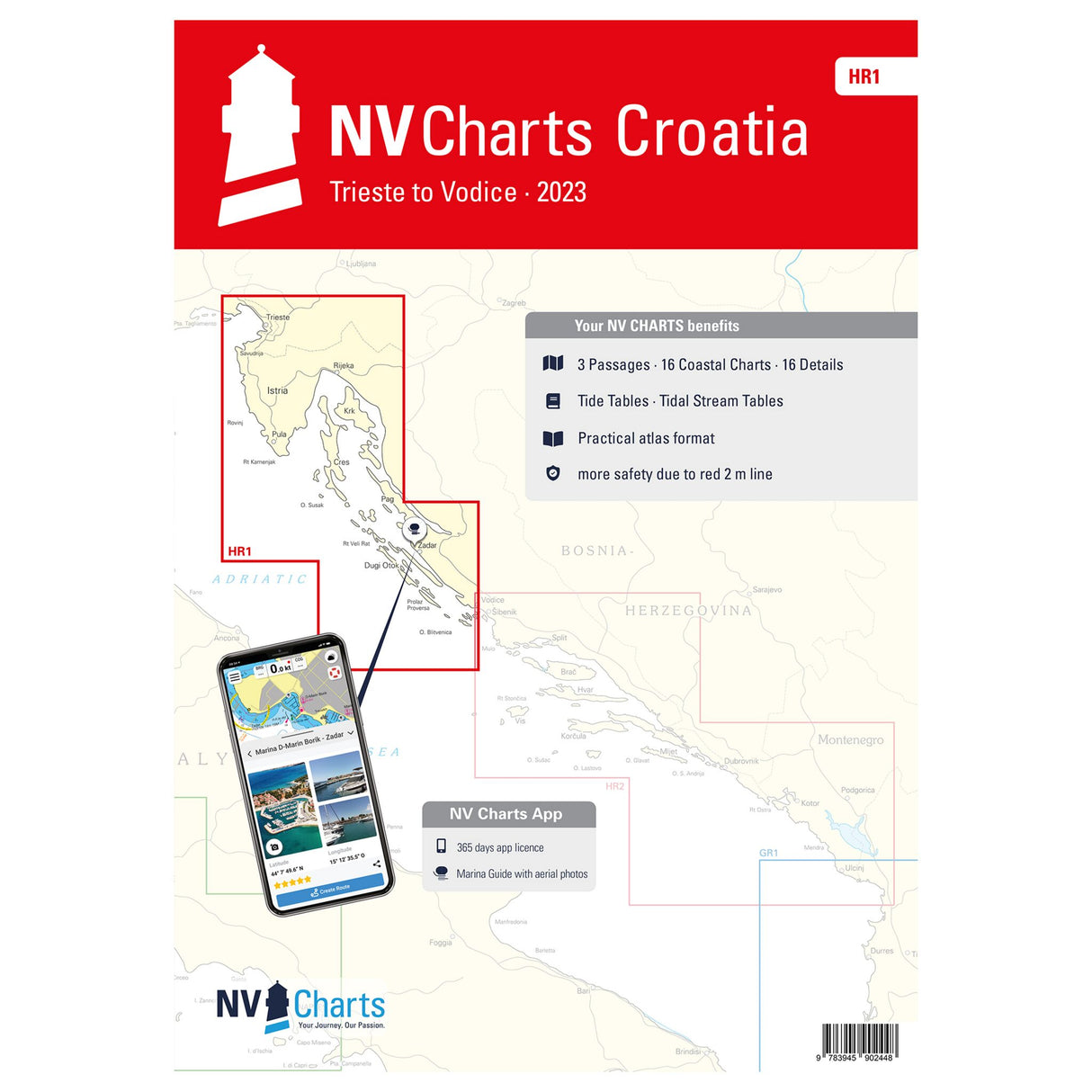 NV Seekarten Atlas Kroatien Trieste-Vodice, Navigationskarten Set, inklusive Hafenpläne und digitale App-Verbindung