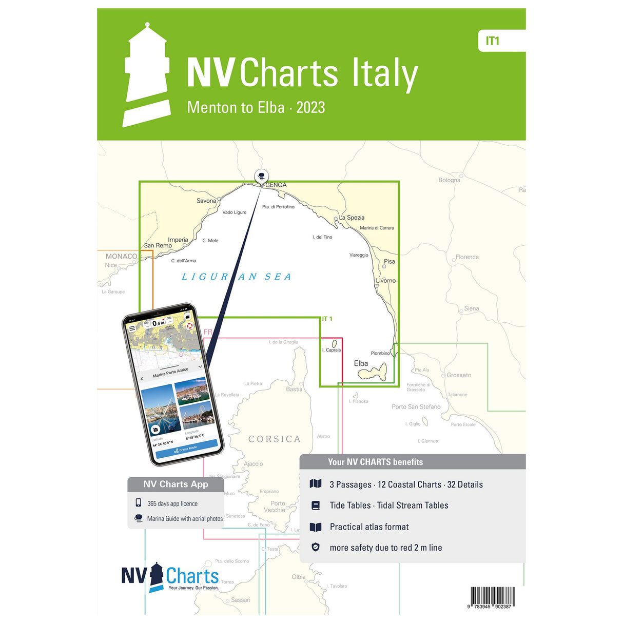 NV Verlag Seekartenatlas Italien Menton bis Elba, Nautische Karten, Umfangreiches und aktuelles Kartenmaterial