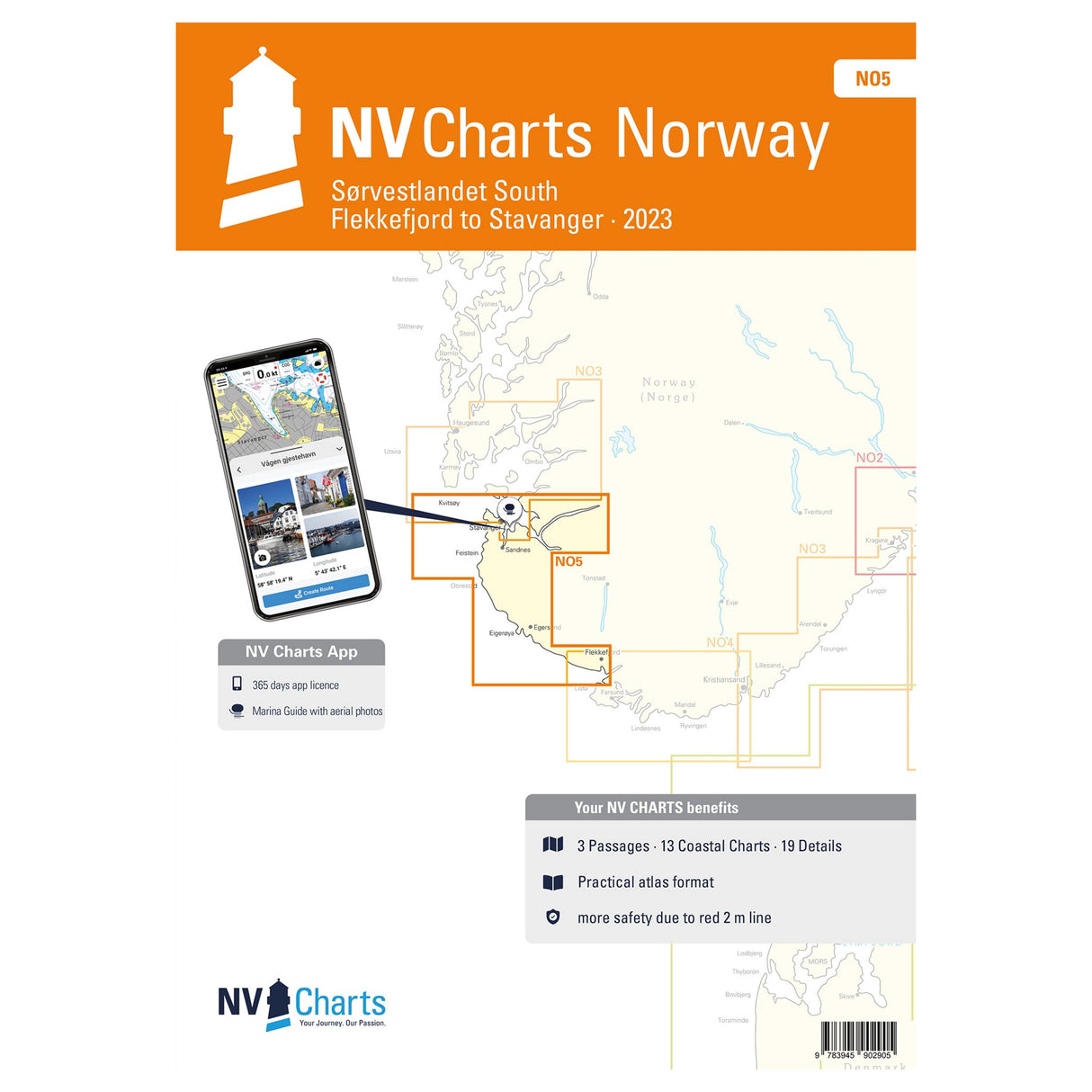 NV Atlas Seekarten Norwegen Sørvestlandet South, Törnplanung Kartenmaterial digital navigierbar, Flekkefjord bis Stavanger NO 5