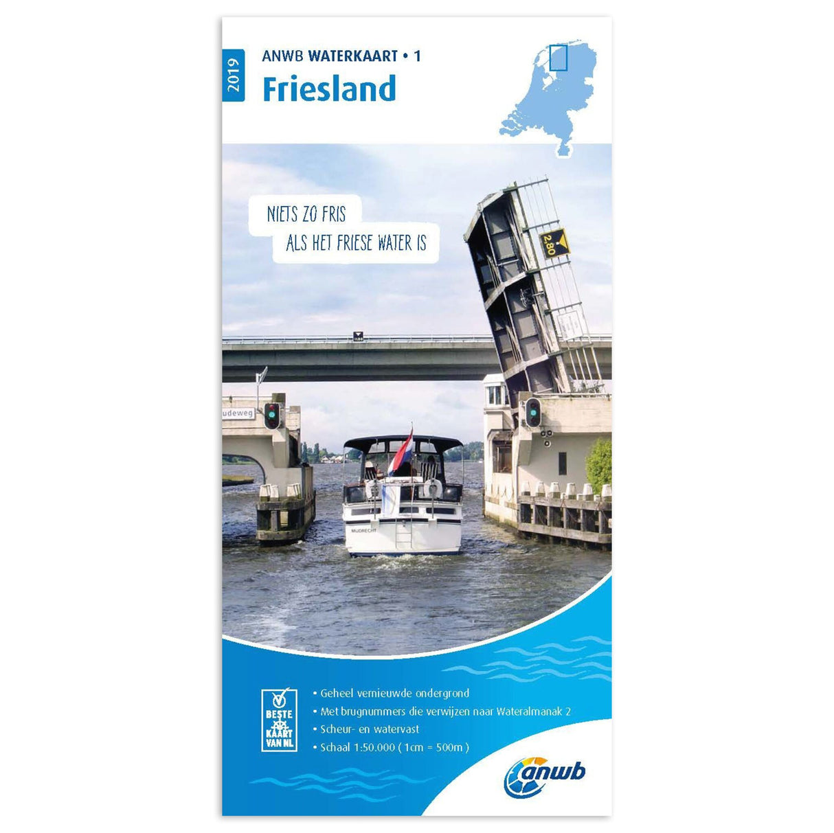 ANWB Waterkarte Friesland reiß- und wasserfest, Seekarte, nautische Informationen