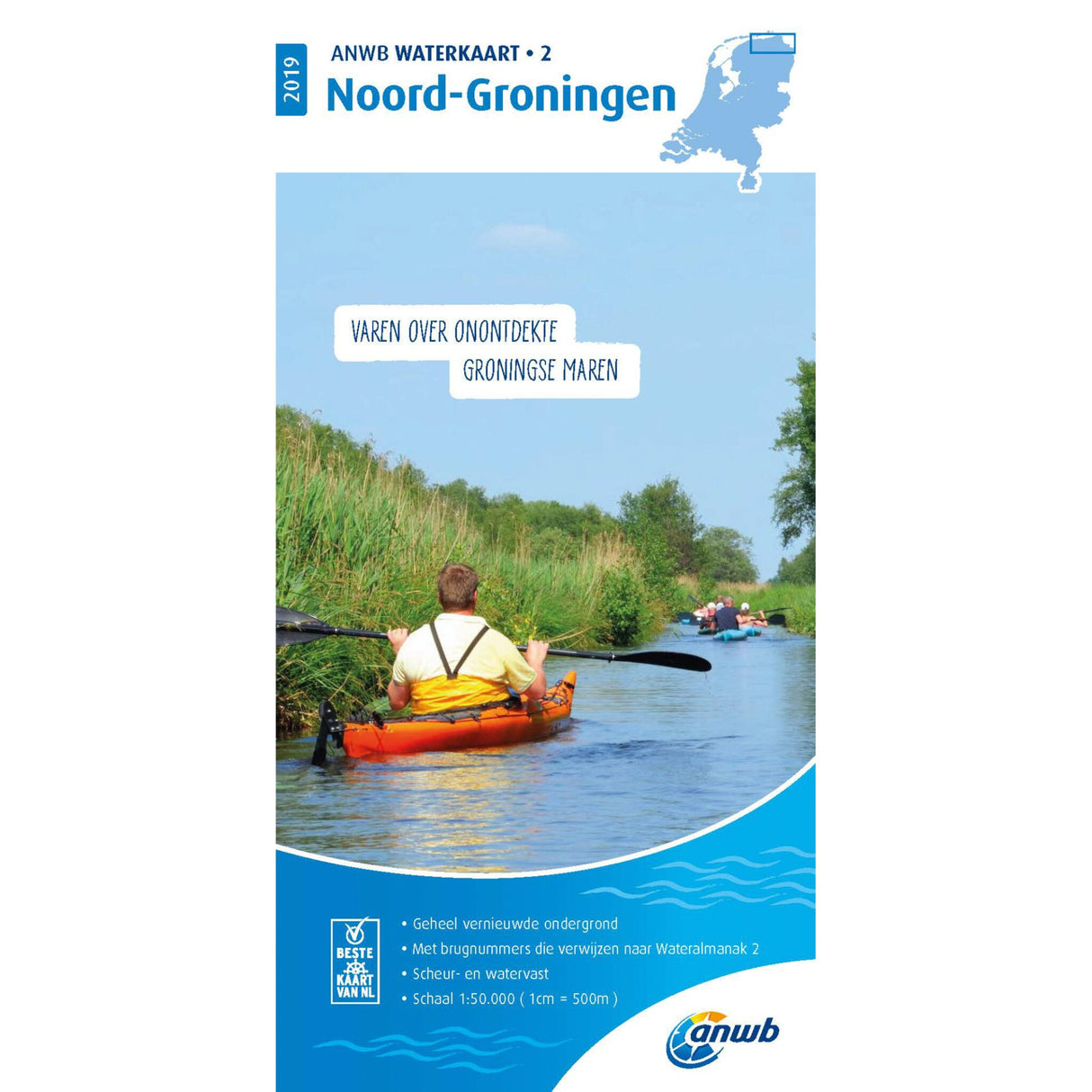 ANWB Waterkart reiß- und wasserfest, Seekarte, unverzichtbar beim Segeln in Noord-Groningen