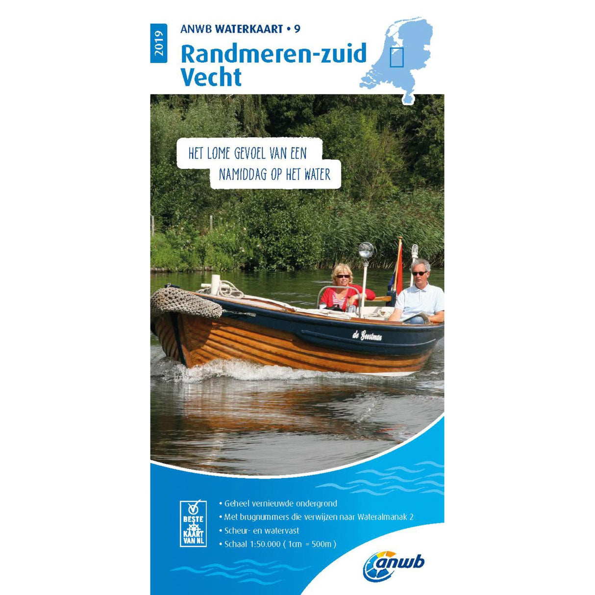 ANWB Waterkaart Randmeren-Zuid/Vecht 2019, wasserfeste Seekarte, reißfest