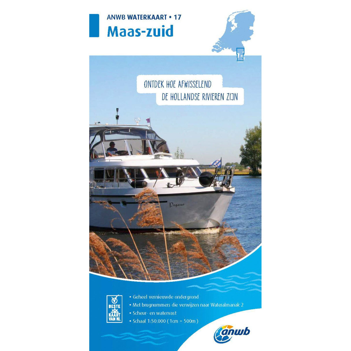 Waterkaart Product map Maas-Zuid 2019, nautical map, tear- and waterproof