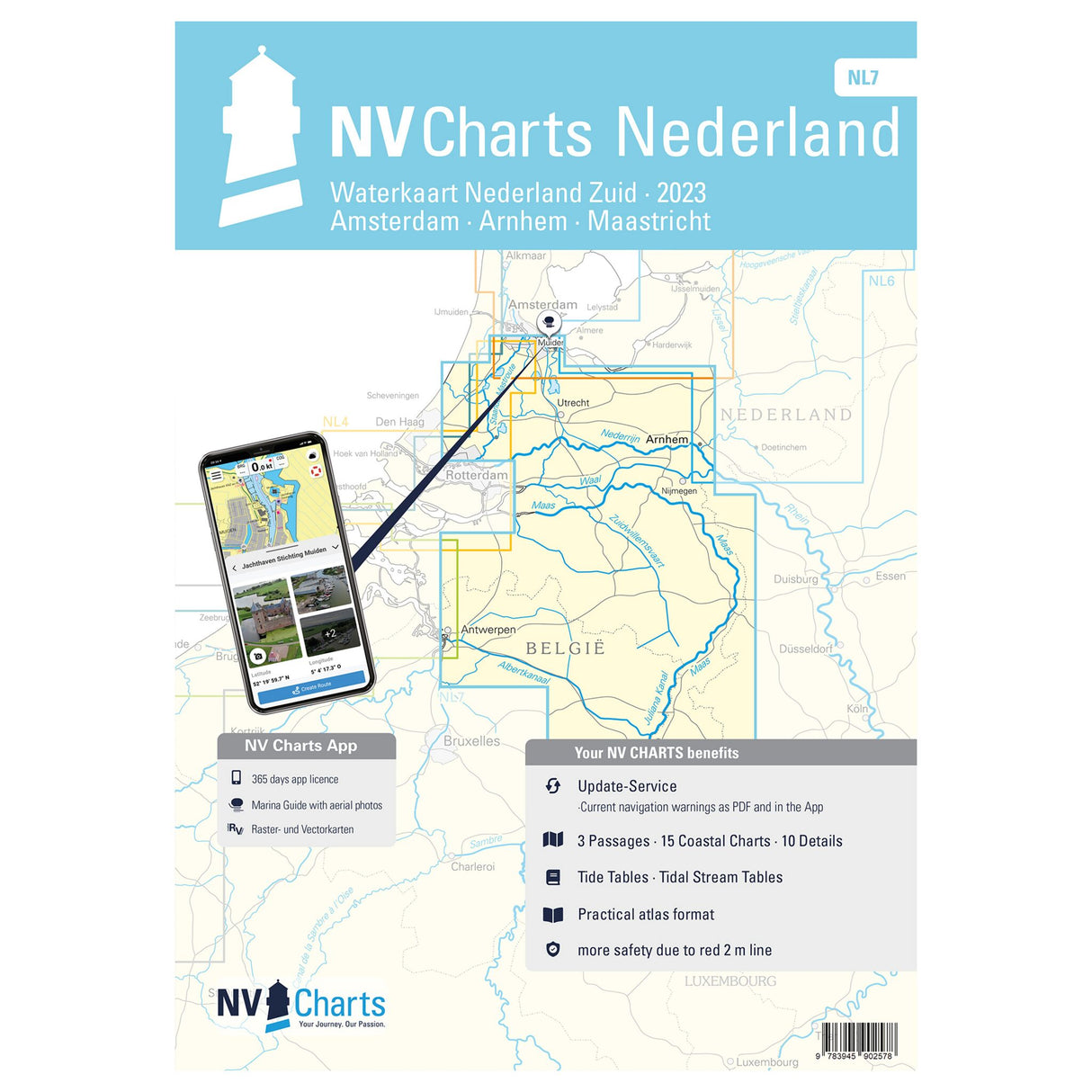 NV Atlas Seekarten-Set Niederlande Süd, Binnenkarten, Digitale Nutzung mit NV Charts App