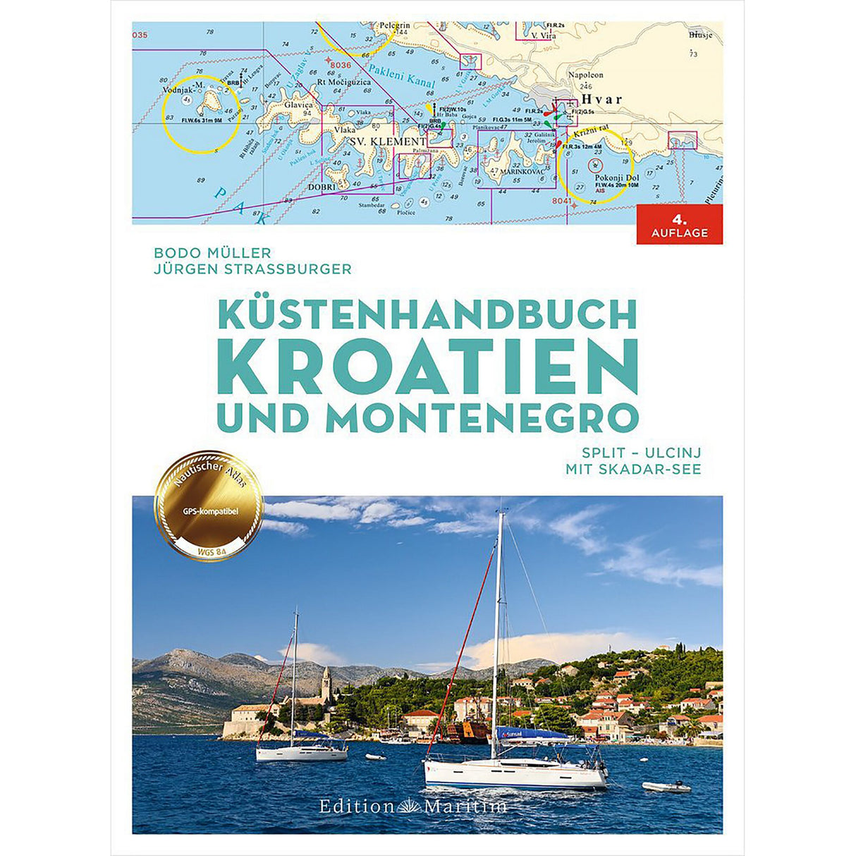 Coastal Guide Croatia and Montenegro Travel Guide, detailed coastal maps, optimal orientation in the Mediterranean
