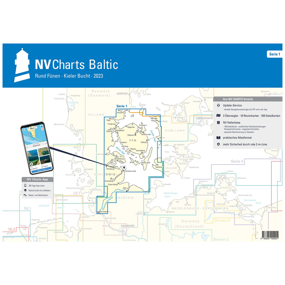 NV Atlas Seekarten Kompaktpack, nautische Karten Ostsee, inkl. digitaler Version