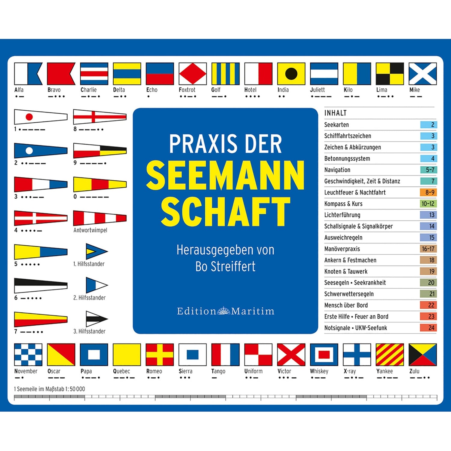 Edition Maritim Buch Praxis der Seemannschaft, Navigationsguide, wasserabweisend, Spiralbindung, 24 Tafeln