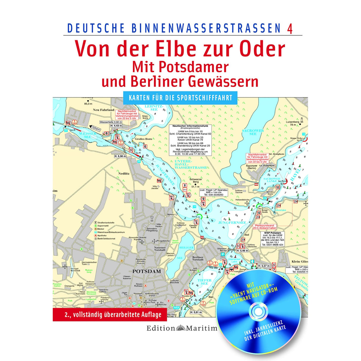 Inland waterway map book Elbe-Oder-Potsdam-Berlin, waterway overview, detailed route description
