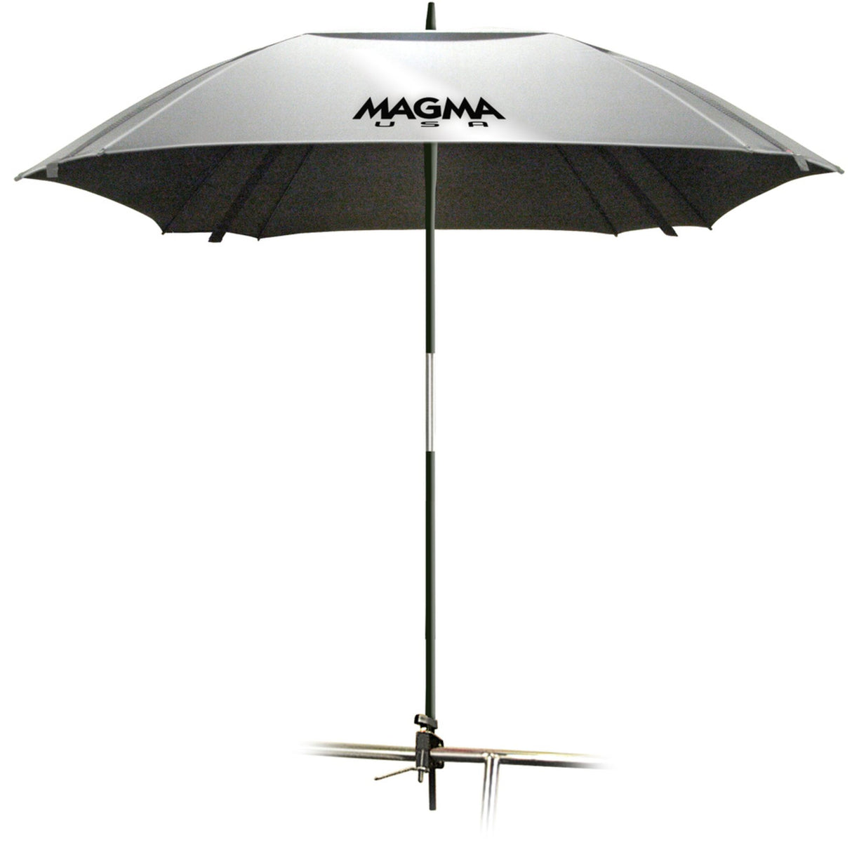 MAGMA Sonnenschirm Cockpitschirm mit UV-Schutz, Relinghalterung und windgeschütztem Design - blau oder silber