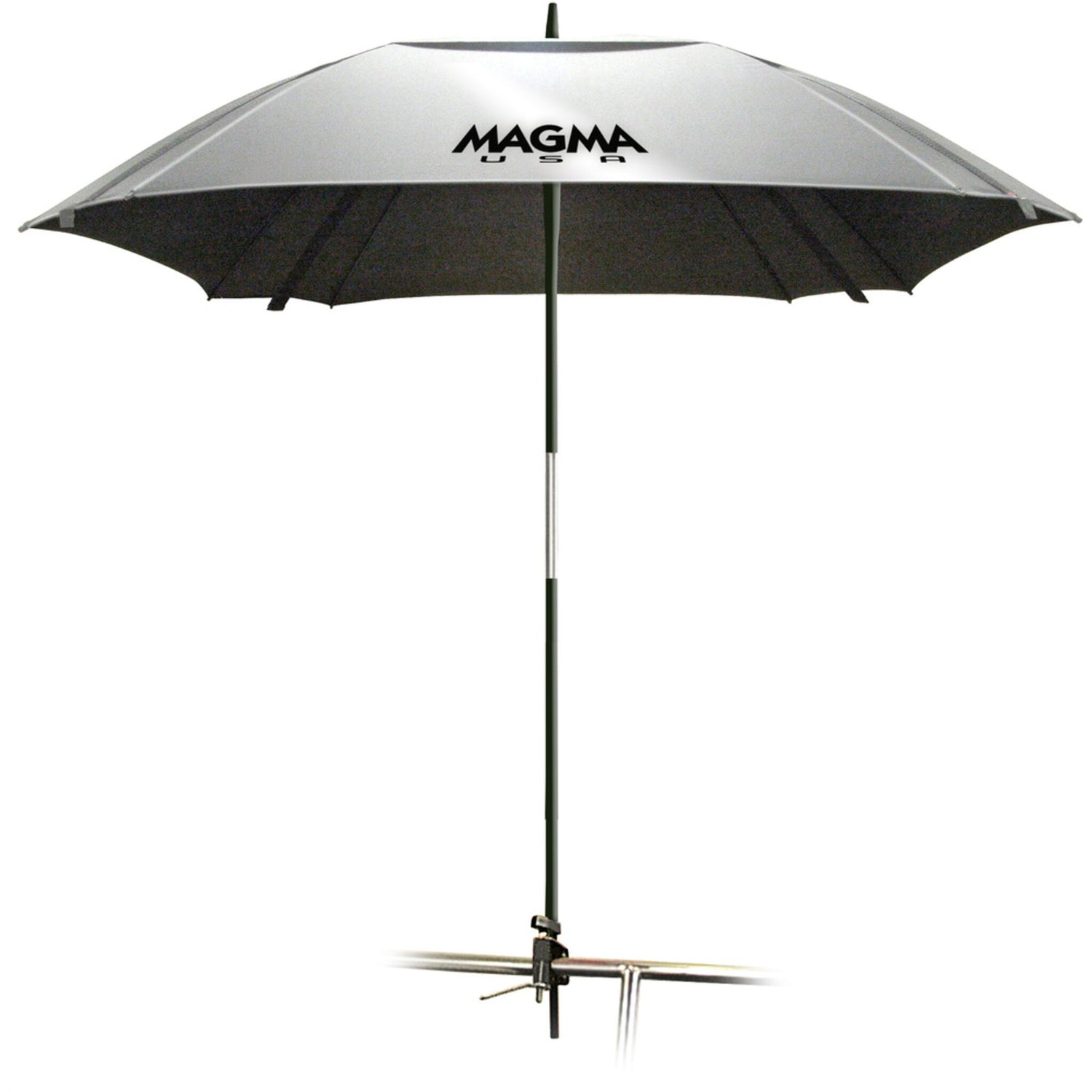 MAGMA Sonnenschirm Cockpitschirm mit UV-Schutz, Relinghalterung und windgeschütztem Design - blau oder silber
