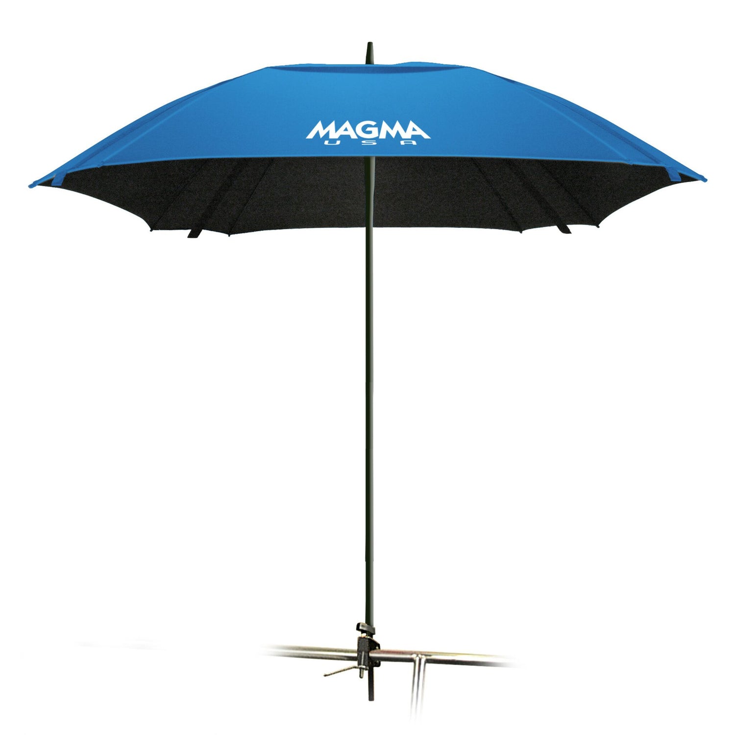 MAGMA Sonnenschirm Cockpitschirm mit UV-Schutz, Relinghalterung und windgeschütztem Design - blau oder silber