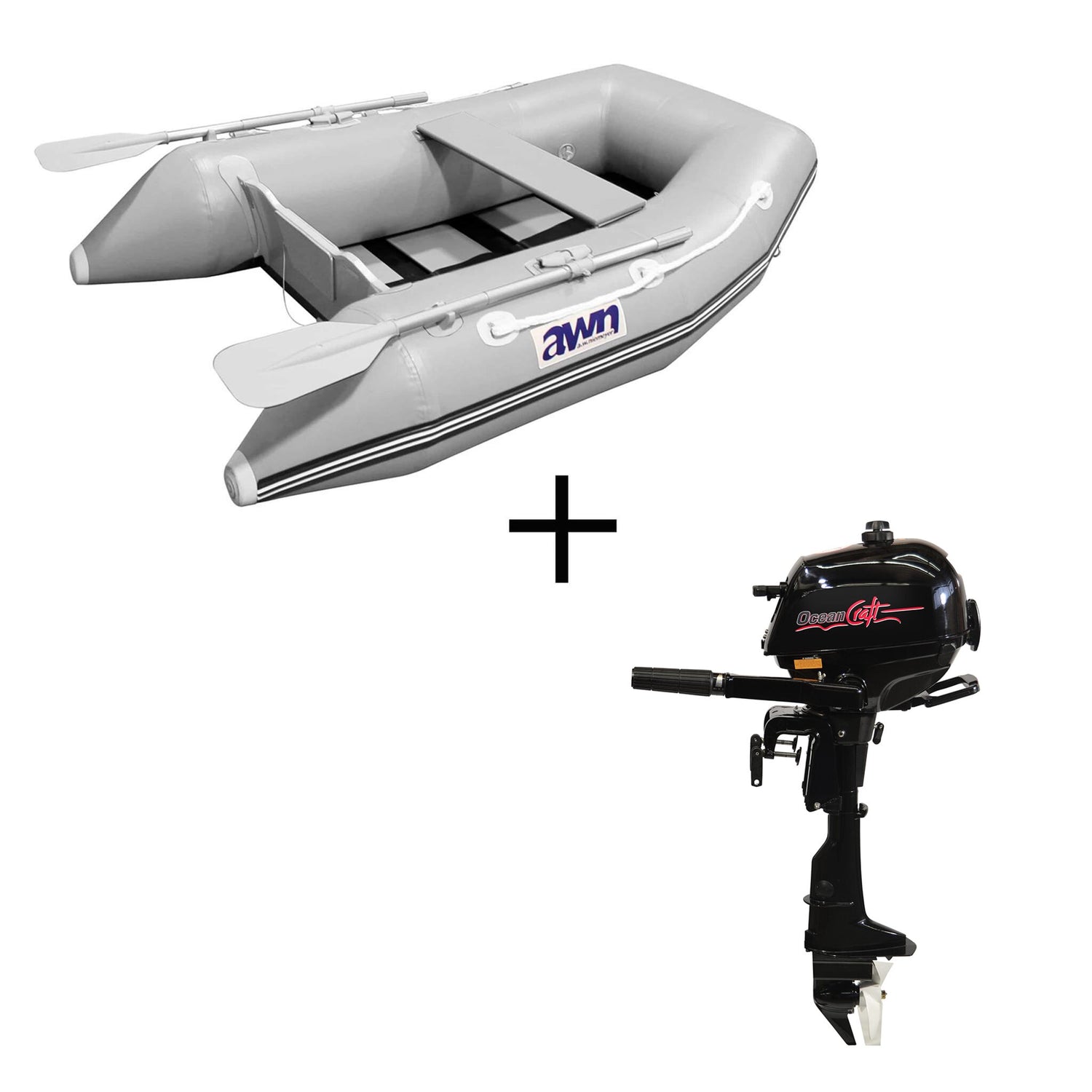 awn Schlauchboot 220E mit OceanCraft Motor HDF 2,5 PS, aufblasbares Boot, Familienfreundlich