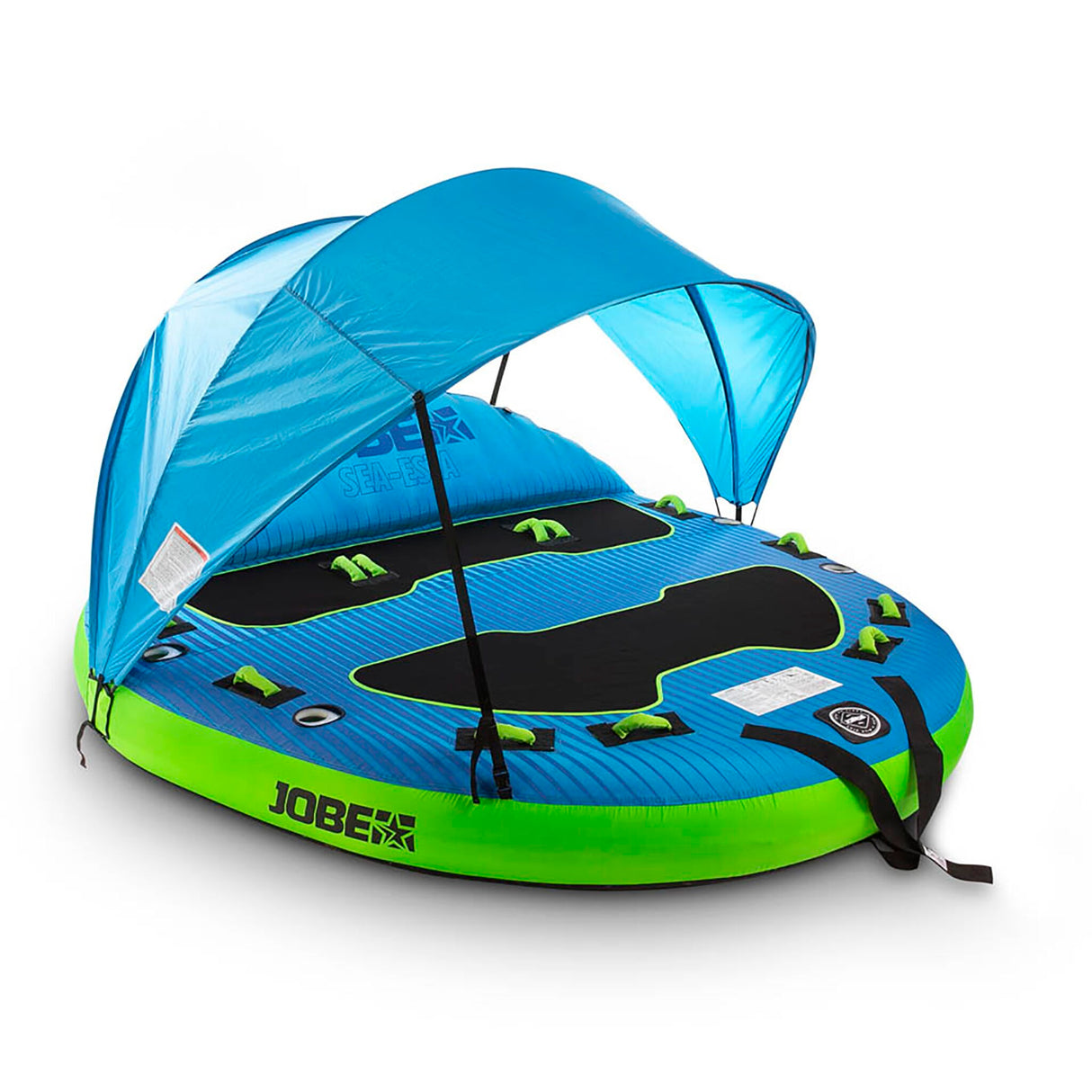 Jobe Funtube Sea-esta Badeplattform 3 Personen, Wassersport Tube, Neopren-Griffe & Sonnenschutz