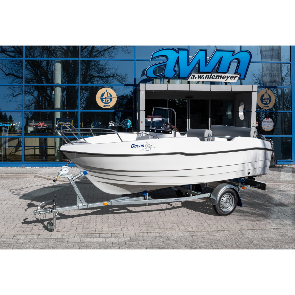 OceanBay Boot Set: OceanBay 440, Motorboot 15 PS OceanCraft Motor, inkl. Trailer