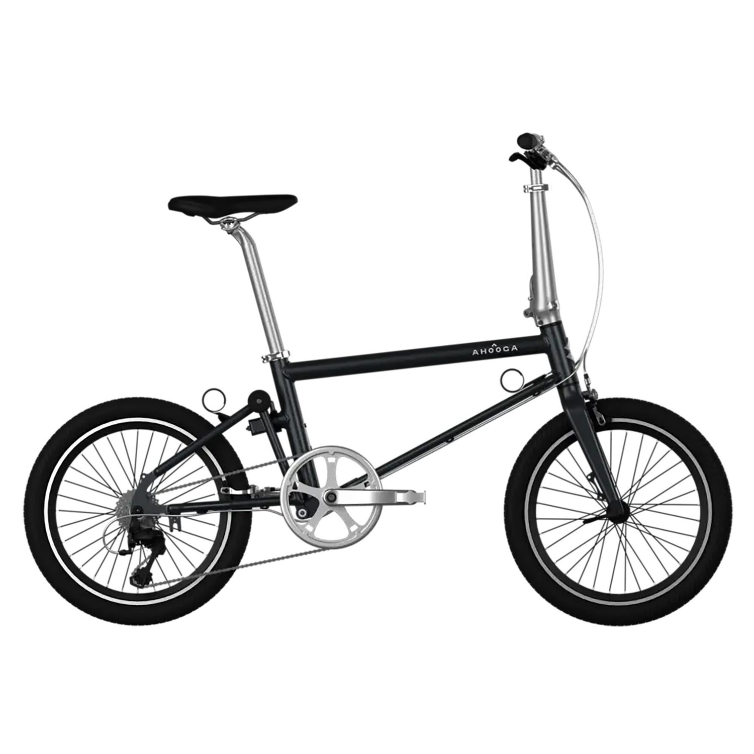 AHOOGA Klapprad Analog 20 Zoll leichtes Faltrad, wiederaufladbare Beleuchtung, 7-Gang Shimano Acera Schaltung