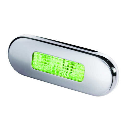 Hella LED Stufenleuchte grün rostfrei poliert, Akzentleuchte, langlebig und wasserdicht IP67