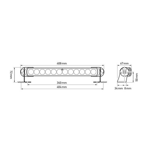 Hella LED Light Bar 2200 lumens, marine deck spotlight, white, slim design