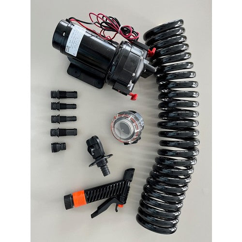 Johnson Abspritzpumpen-Kit 20l/min, Wasch-Kit, leistungsstarke Aqua Jet WD-5.2 24V, PUMProtector-Filter, beleuchteter Schalter