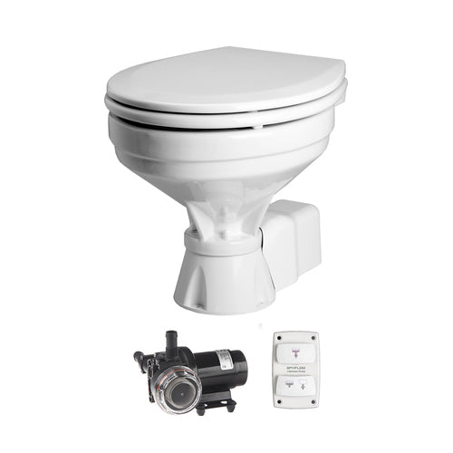 Johnson Silent Electric Comfort 24V toilet system, quiet electric toilet, proven Aqua-Jet diaphragm pump