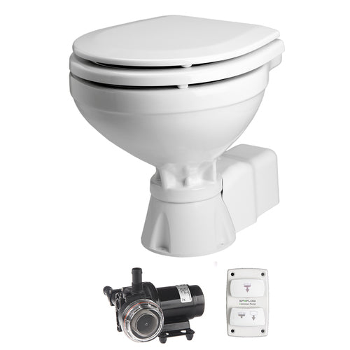 Johnson Toilet System quiet AquaT Silent Electric 24V, compact camping toilet, integrated pump