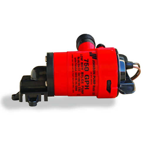 Johnson Bilgepumpe Flachprofil 1150 GPH 12V, Bootspumpe, Einfache Installation
