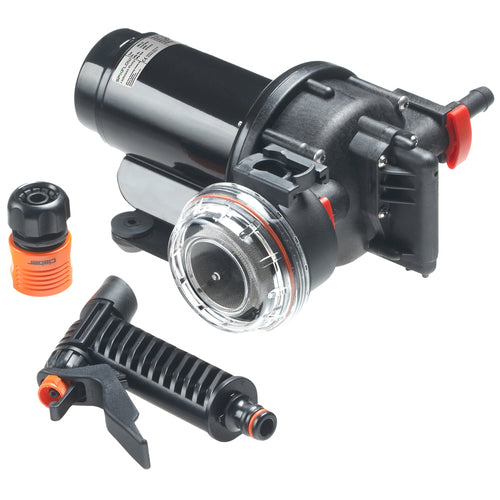 Johnson Pump Deckwaschanlage Aqua Jet WD 3.5, 5-Kammer-Membransystem, 13 l/min, 5 bar, pulsfrei, mit Pistolenset