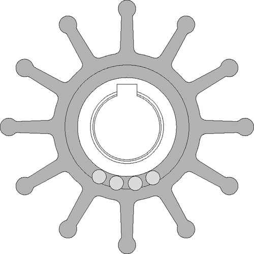 Johnson Impeller Ersatzteilkit 62,3mm EPDM, Pumpenersatzteil, geeignet für verschiedene Motorenmarken