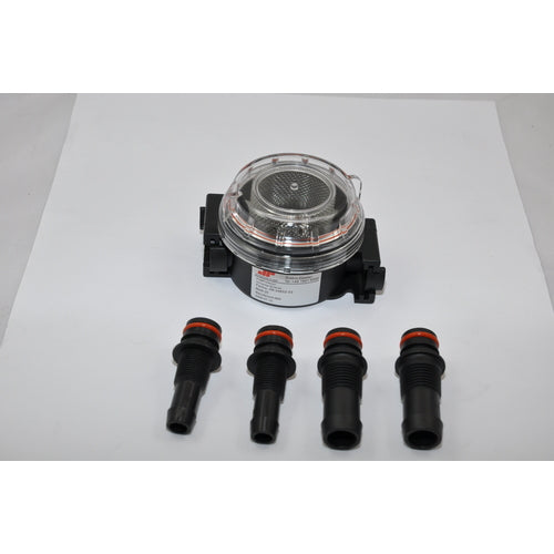 Johnson Universalfilter KlickTite, Einlassfilter 20 Maschenweite aus rostfreiem Stahl, transparentem Deckel