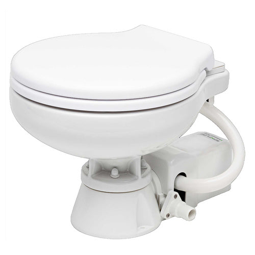 Johnson Toilette Elektrisch Super Compact 12V, Marine-Toilette, Kombinierte 12V-Pumpe für Spülung und Entleerung