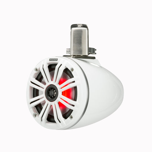 KICKER Marine Lautsprecher 6,5 Zoll, Boot-Audio Lautsprecher, drehbar mit LED-Beleuchtung
