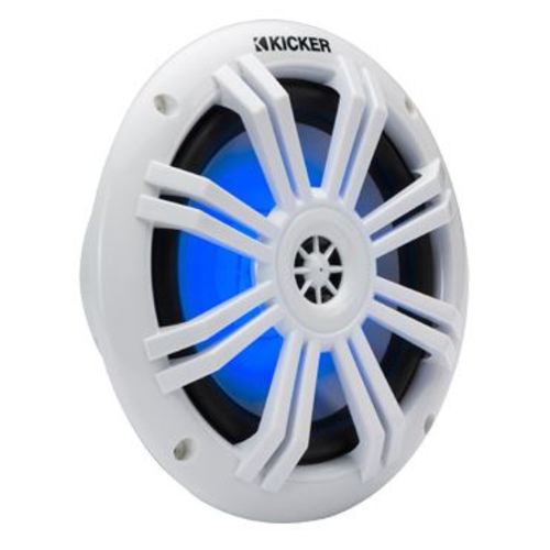 KICKER Marine Lautsprecher 6,5 Zoll, Koaxial-Lautsprecher Schifffahrtsgeeignet mit blauer LED, übertrifft Industriestandards