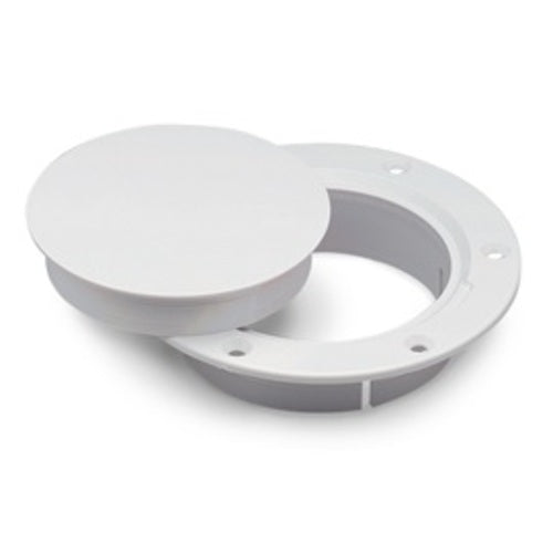 Marinco deck plate waterproof cover white, snap-in vent system, 4-3/4' diameter hole