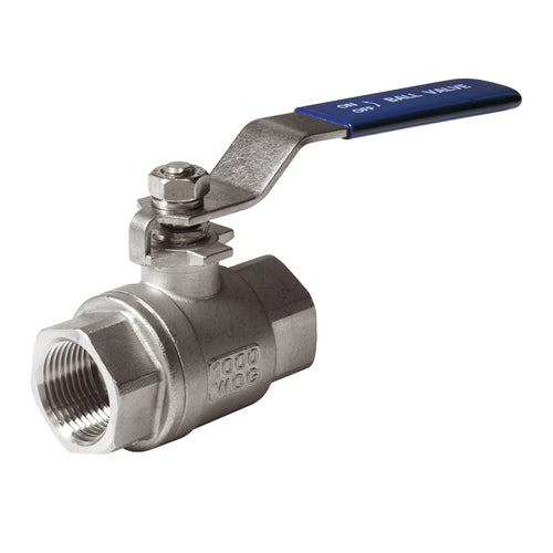 Kugelhahn 2-Wege-Ventil AISI 316 Edelstahl G1 1/2, Marine Fitting, Verriegelbar für Sicherheit