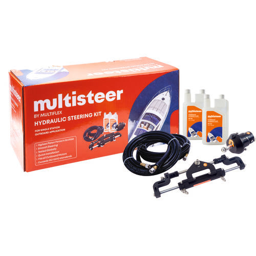 MULTIFLEX Hydraulische Steuerung für Außenborder über 115 PS, Bootsteuerung, inkl. Helm, Zylinder, Schlauchsatz und Hydrauliköl