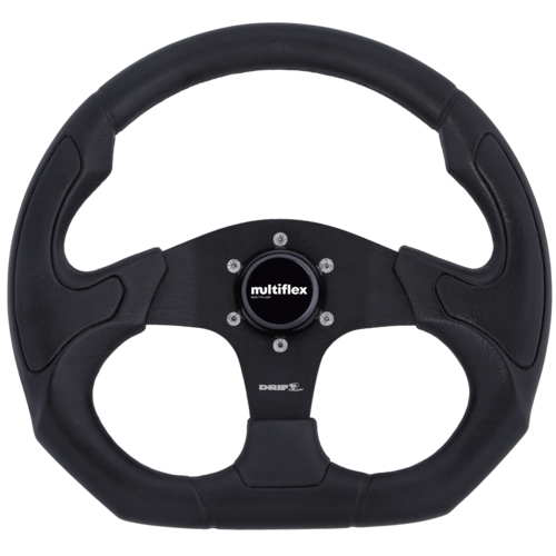 MULTIFLEX Steuerrad 350mm Polyurethan Aluminium, Bootsruder, Drei-Speichen-Design und Nabe inkludiert