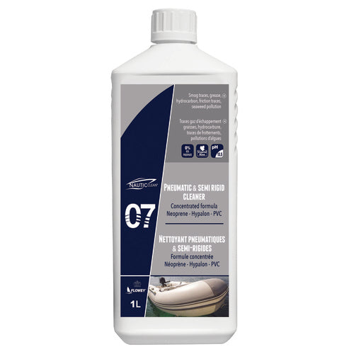 NAUTICclean Reiniger Schlauchboot & Ribs konzentriert, Neopren-Hypalon-PVC, entfernt Abgasspuren & Schmierfette, 1 L