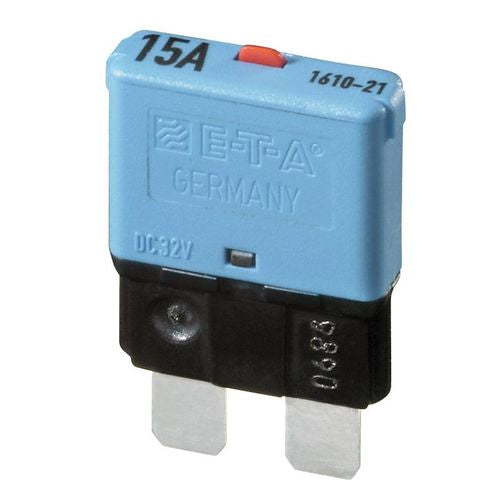 Philippi overcurrent circuit breaker 25A thermal single-pole, automotive fuse protection, slim design