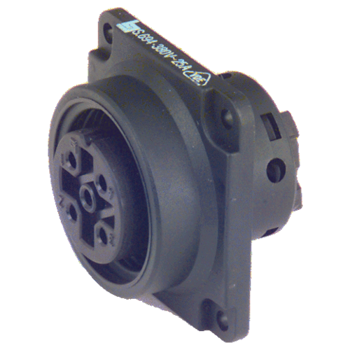 Philippi Flanschdose Typ 694 Radar Serie 16NF-2HF, Anschlussdose, hochwertiger Kunststoff