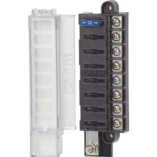 Philippi Sicherungsblock 8-fach mit Abdeckung, Flachsicherunghalter, zündsicher ISO8846 SAE J1171