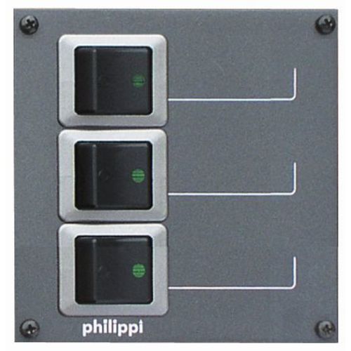 Philippi 3-way circuit distributor, fuse box, with two-pole 10 A circuit breakers